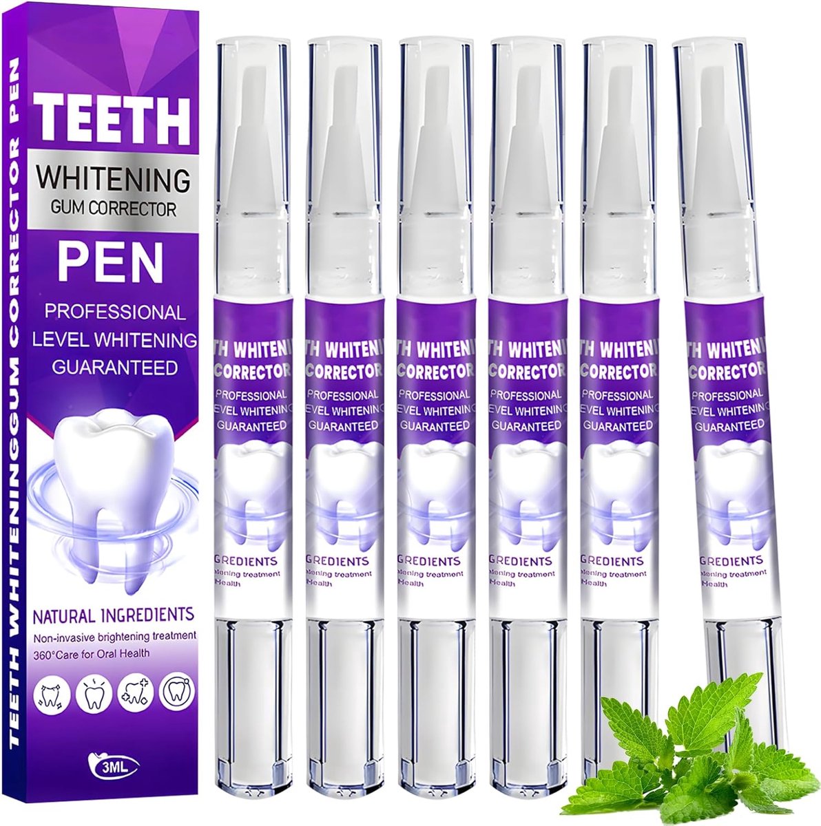 Tandenbleekstift 3 x - Klein en draagbaar - Verwijdert vlekken - Voor een stralende glimlach - ShopVlot