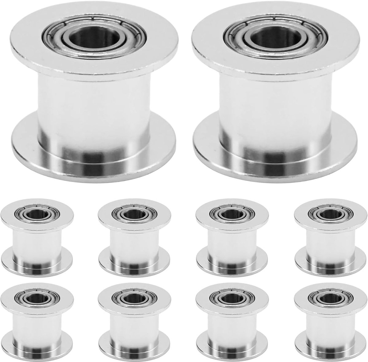 GT2 Pulley 10 mm - aluminium - dubbele lagerconstructie - ideaal voor 3D-printers - ShopVlot