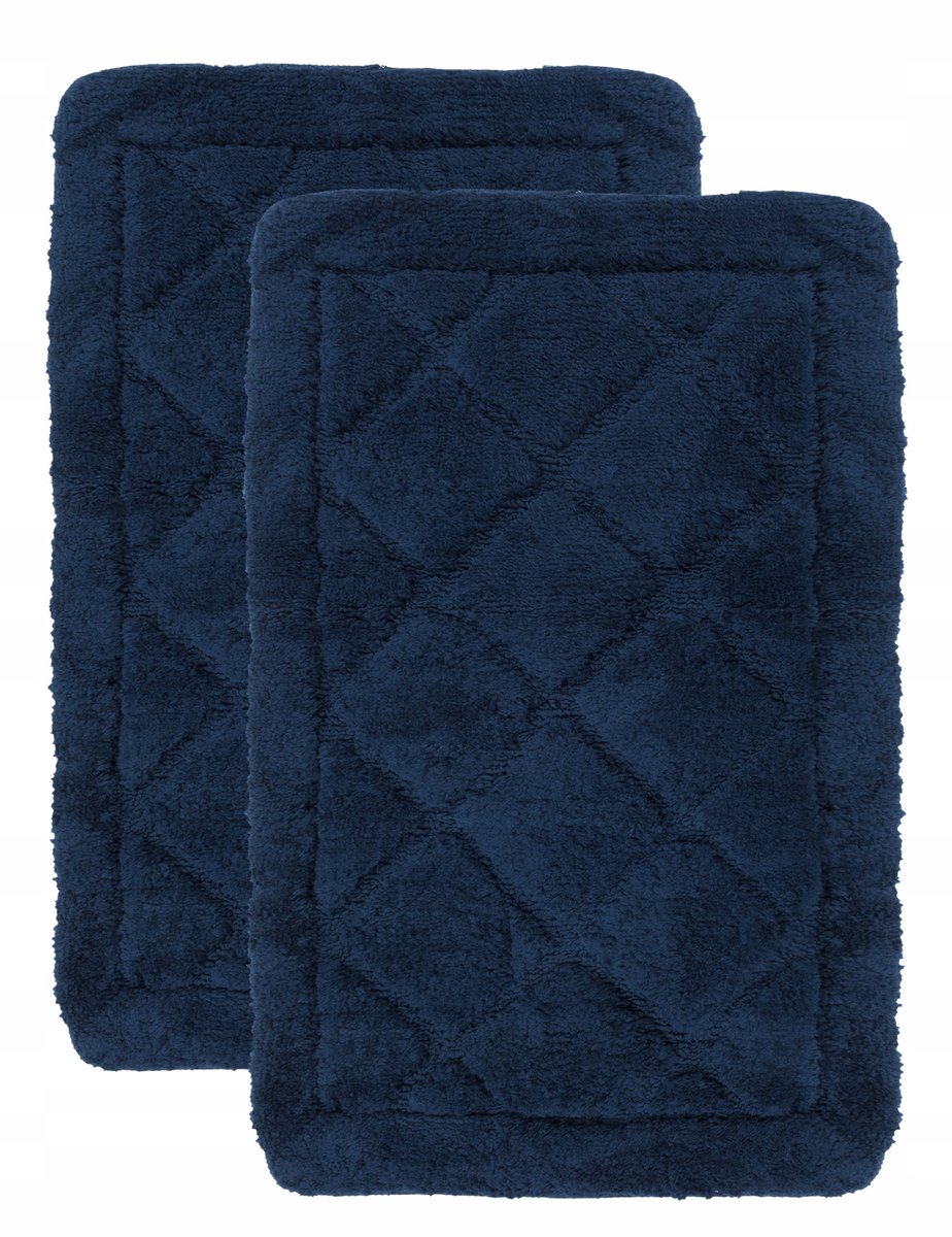 Badkamermattenset 2x 40x60cm antislip Zacht absorberend blauw