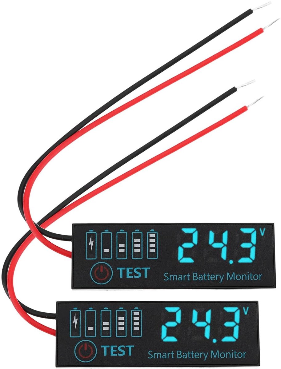 Batterij niveau indicator 2pcs - DC 7-55V - blauwe LED display - real-time monitoring - ShopVlot