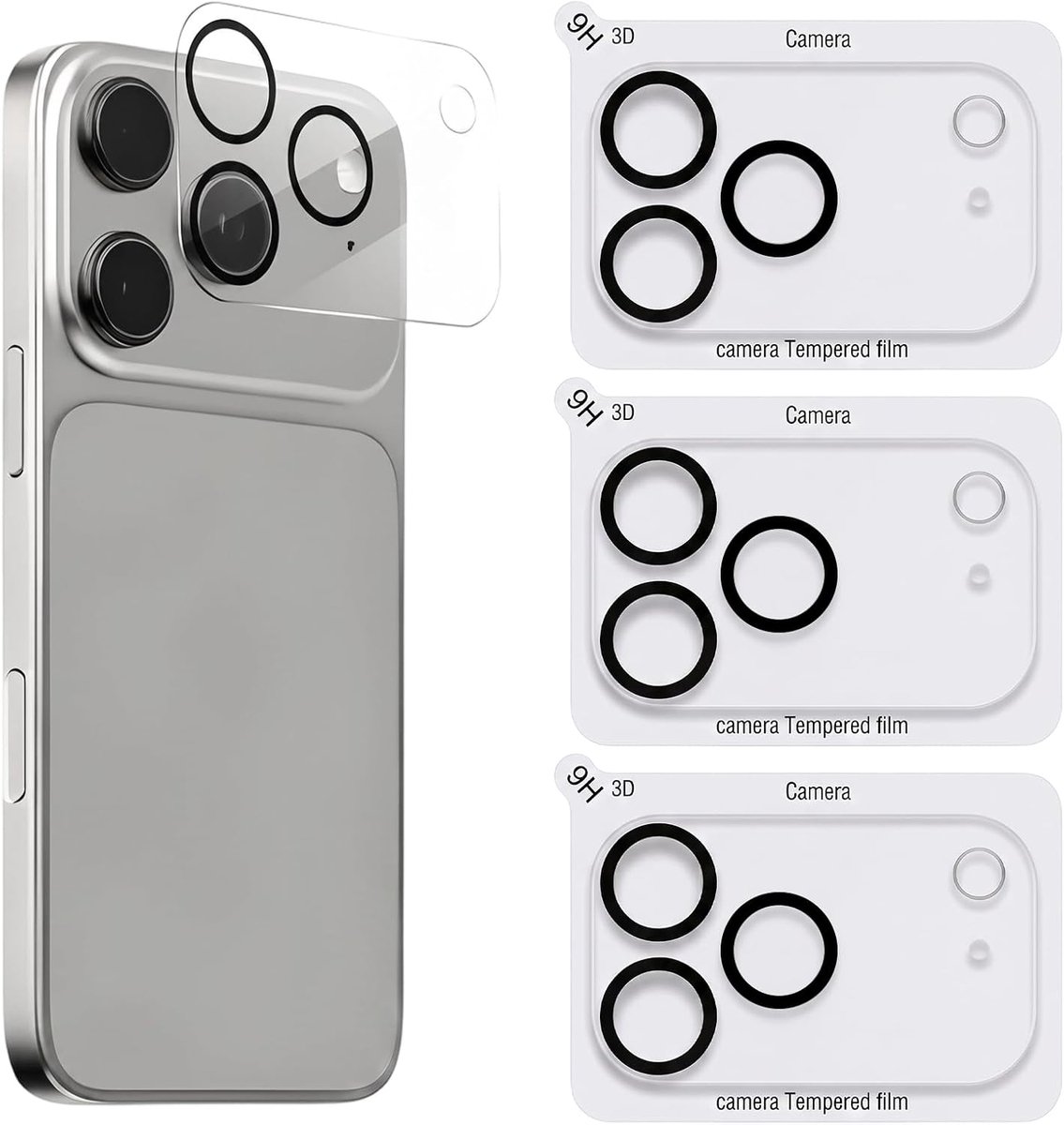 Camerabescherming 6,3 inch - 9H pantserglas - HD helderheid - bescherming tegen krassen - ShopVlot