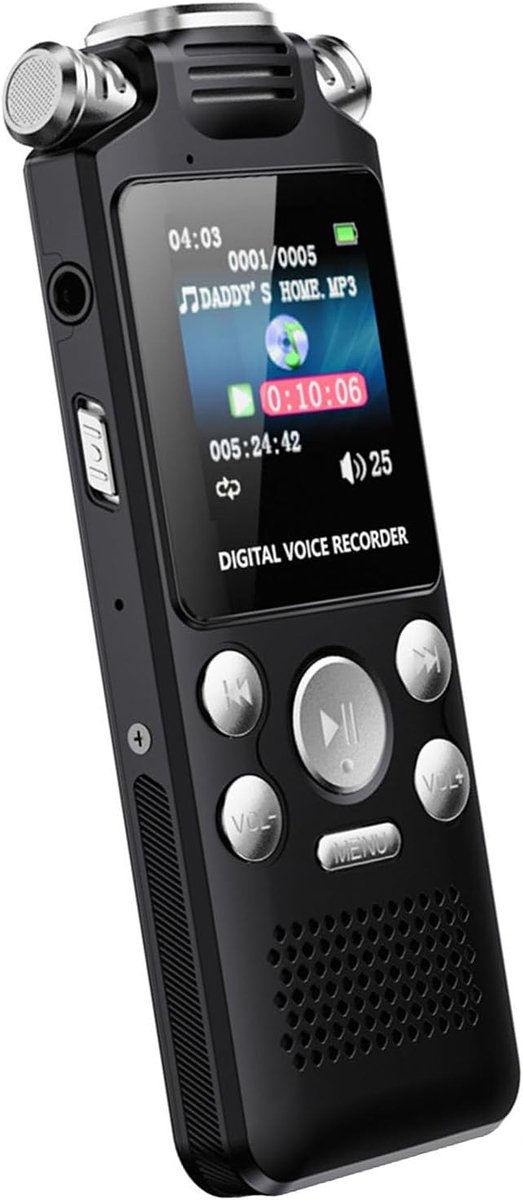 Digitale voice recorder met 256GB - AI geluidsreductie - 50 uur batterijduur - ideaal voor vergaderingen - ShopVlot