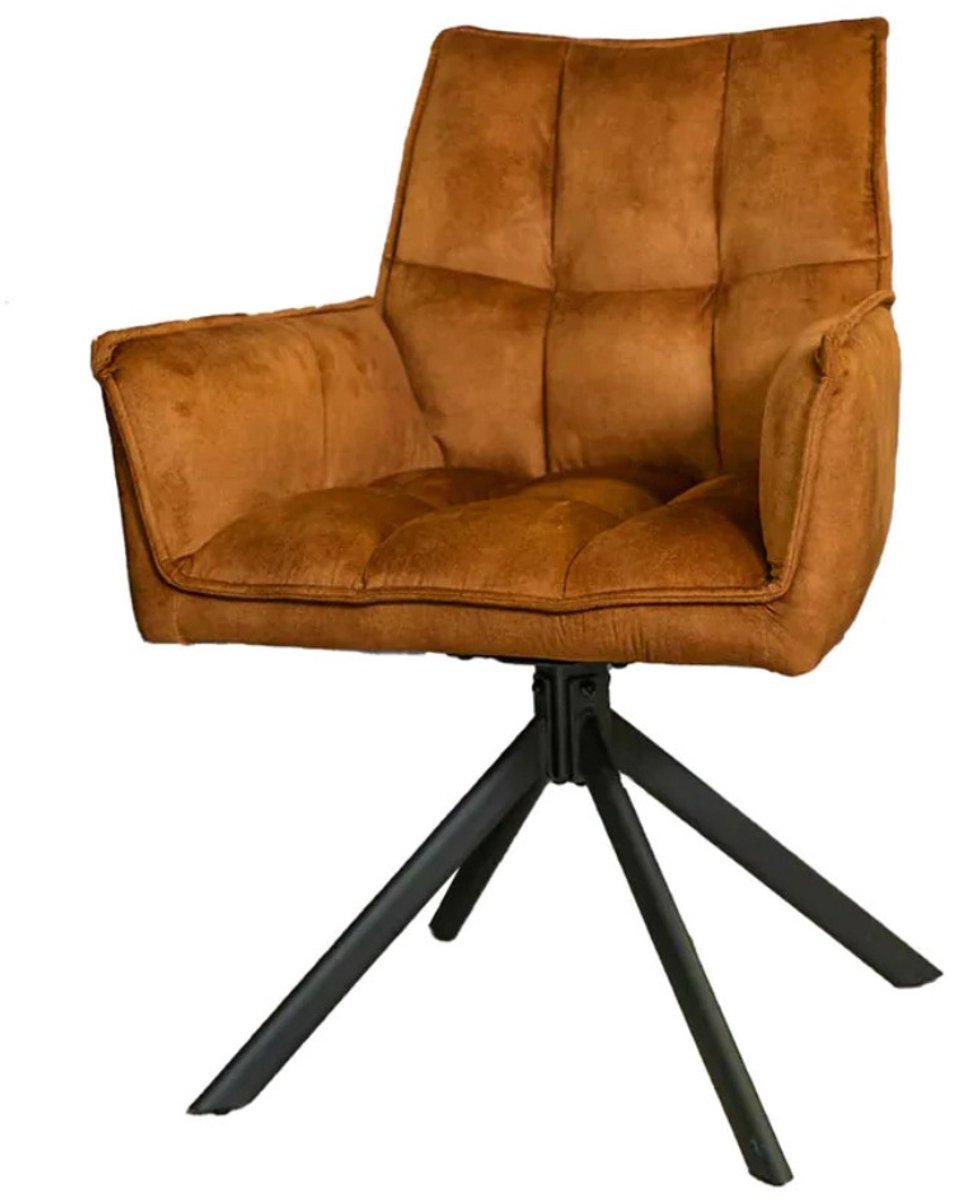 StarFurn Eetkamerstoel Dani - Oranje Velvet - Draaibaar - Set van 2