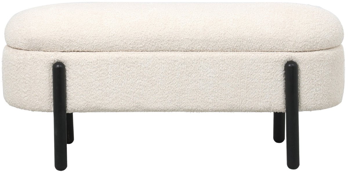 Giga Meubel Opbergbank Vieve - Beige - Stof - 108x41x48cm