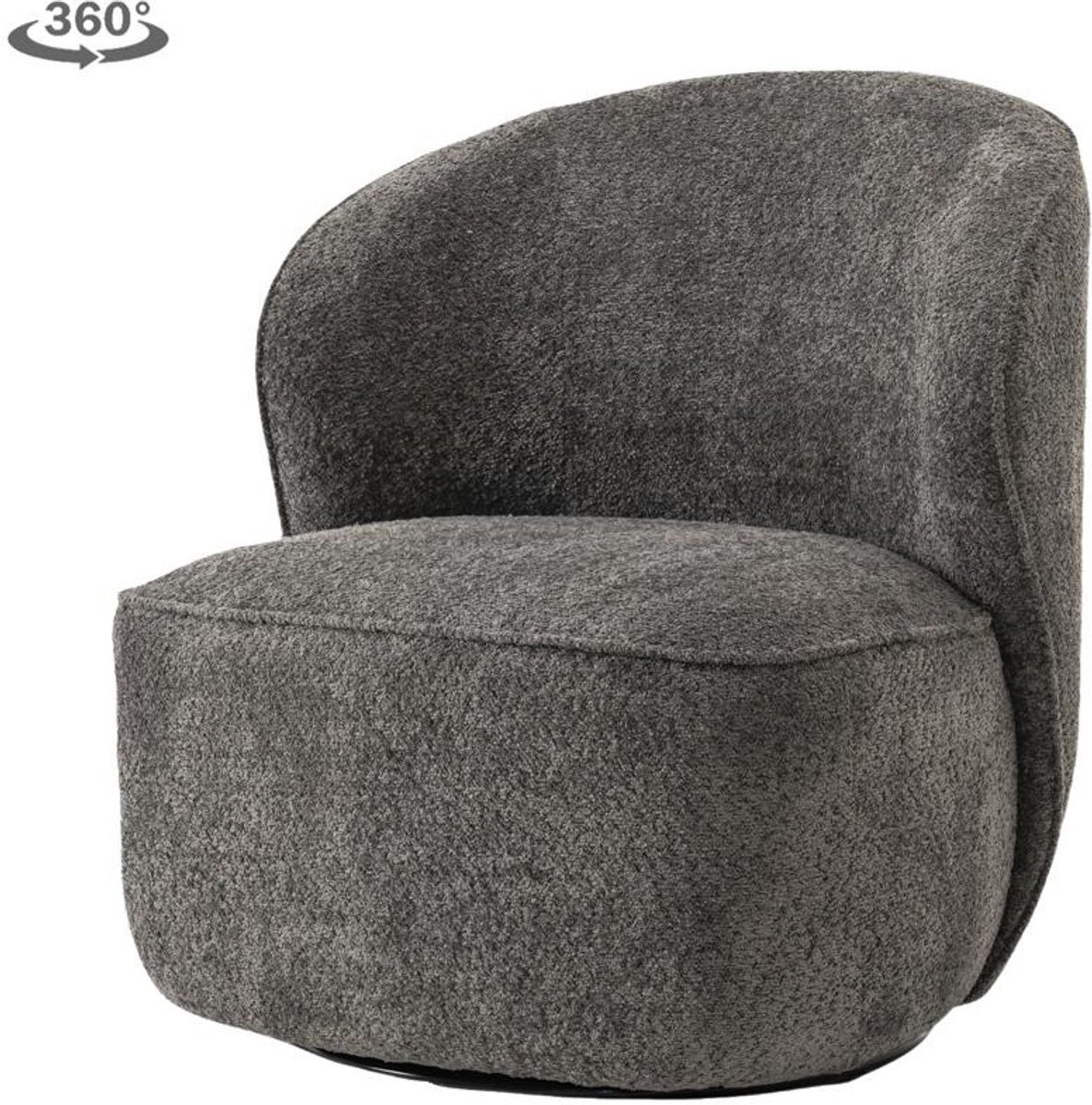 Tower Living Draaifauteuil Belvi - Donkergrijs Stof - 79x76x81cm