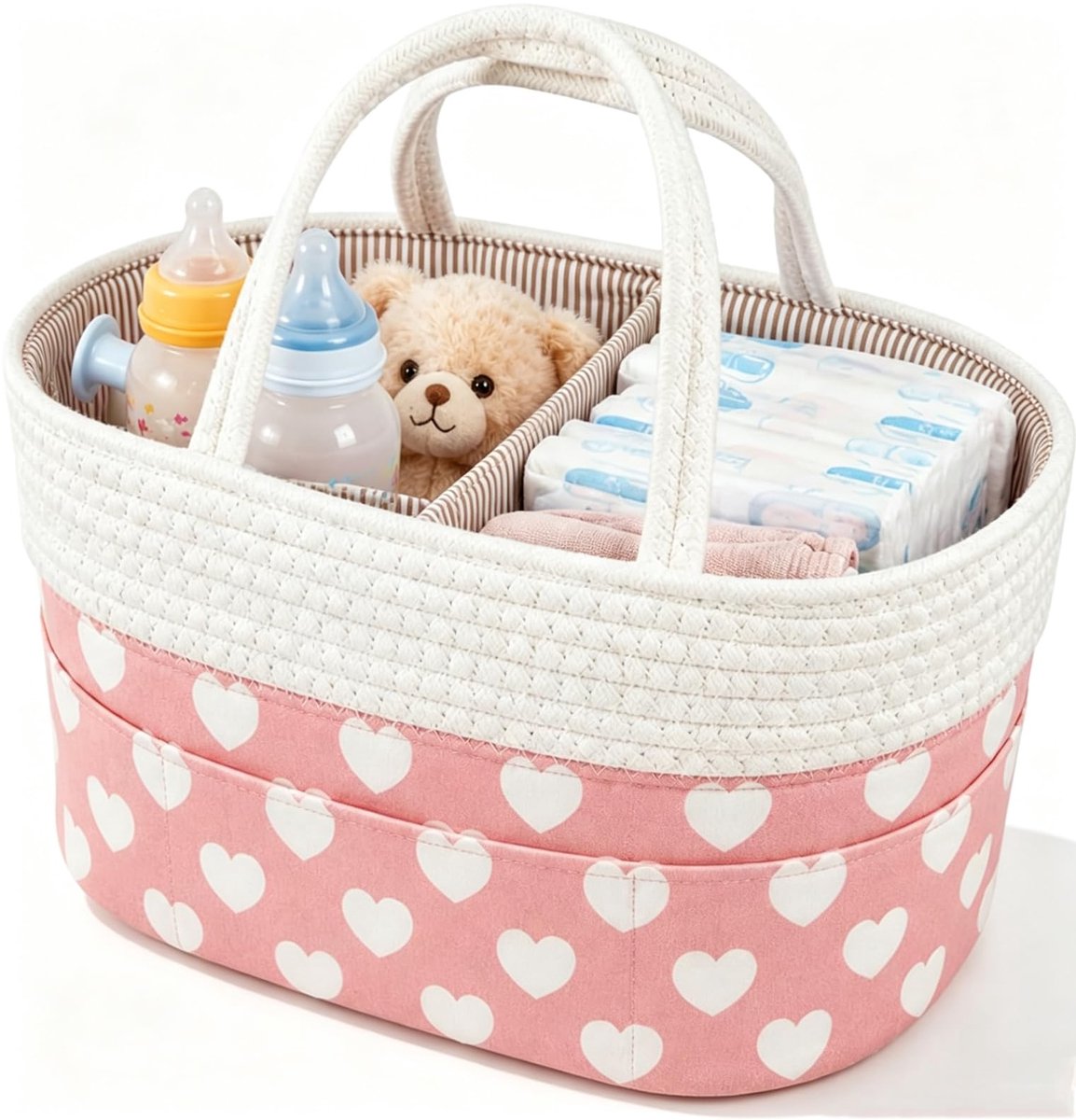 Luiertafelorganizer met vakken - babymand met handgrepen - veelzijdig en comfortabel verplaatsen - ShopVlot