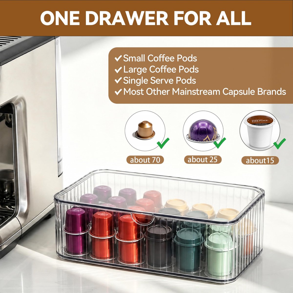Roninkier Transparante Lade Organizer, Stapelbare Opbergbox van PET - ShopVlot