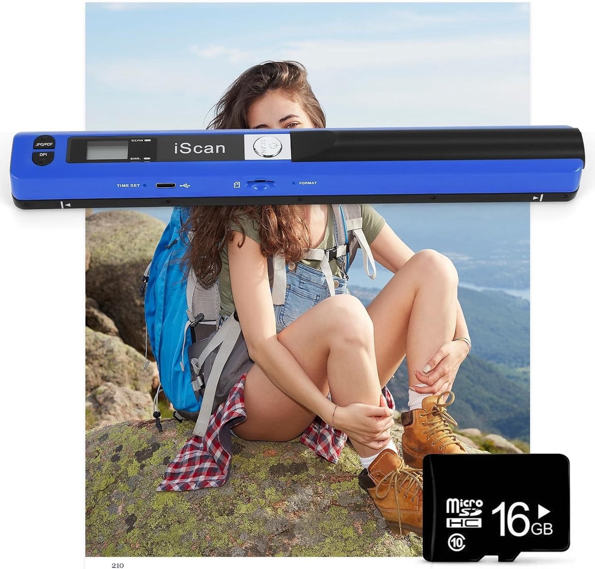 Fotoscanner naar digitaal - Blauw - Draagbare A4 Documentenscanner - 900 dpi Kleurenbeeldscanner - Voor Zakelijk en Thuisgebruik