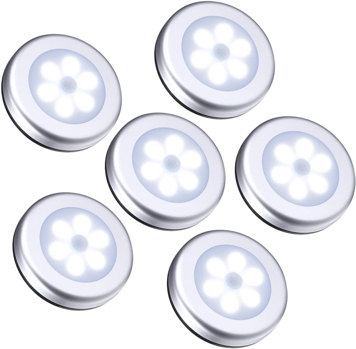 Lexium Store Sensor lampjes met bewegingsmelder - Wit - 6 stuks - LED Nachtlampjes met Automatische Sensor - Voor Binnengebruik
