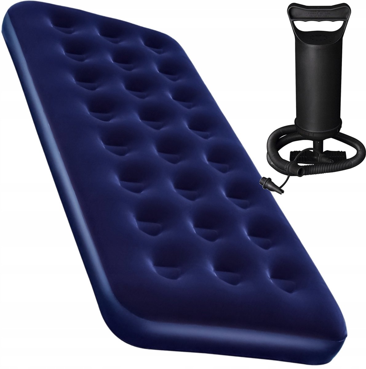 Comfortabele 1-persoons luchtbed met pracht en praal, velours, 187x73x22cm