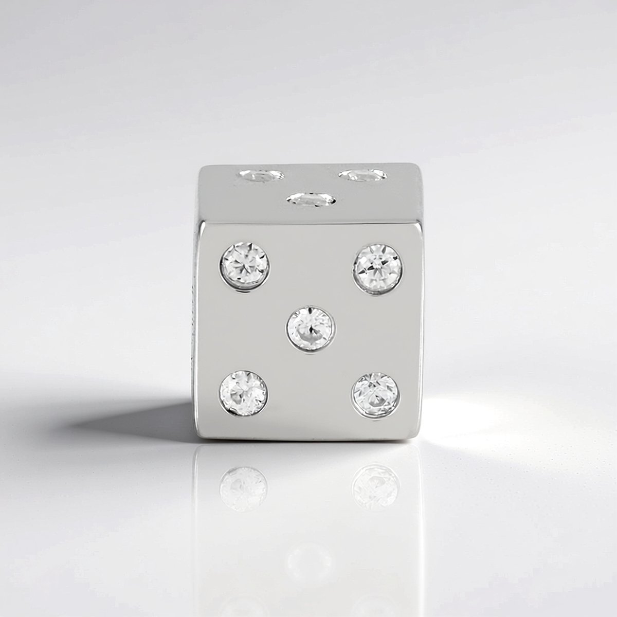 Cavill - Zilveren hanger 925 Sterling Zilver - 14 Tanzania Zirkonia 0.298 ct - Modern kubus design - Fijne dames sieraden