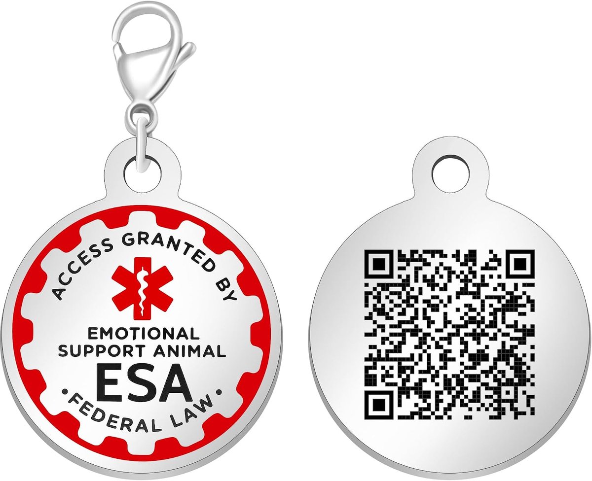 Dynamische QR-code ESA Dog ID-tag, bewerkbare emotionele ondersteuning Animal Pet Tag, Scannable Pet Information - ShopVlot