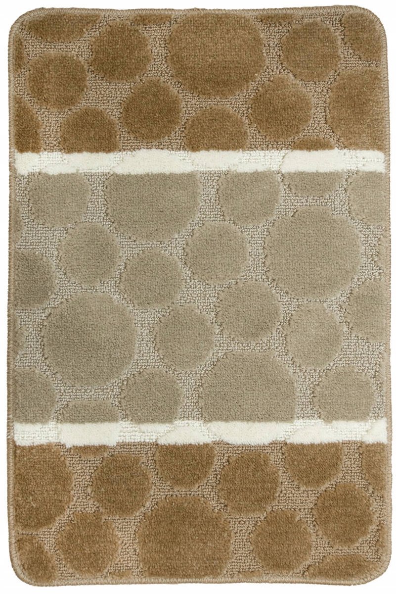 Antislip Badmat Siena Beige 50x80 cm - Streeppatroon & Stippen