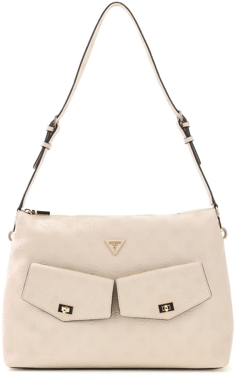 GUESS schoudertas Blake Hobo Bone Logo crème