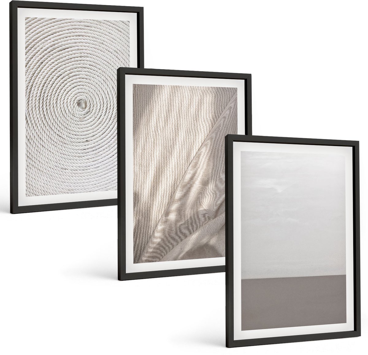 Tulup 4-Delige Schilderij Set - Verfijnde natuurlijke texturen in boho-stijl - 40 x 60 cm - Wanddecoratie - Muurdecoratie - Moderne Interieurdecoratie - Woonkamer Decoratie