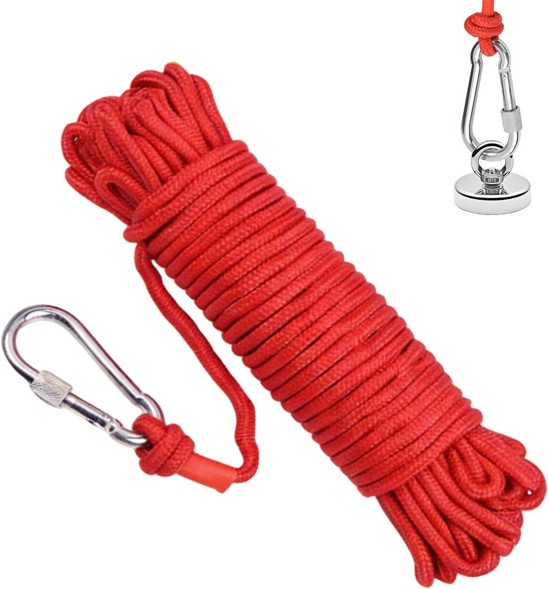 Drijvend Touw - Hoogzichtbaar - 6 mm x 10 m - Polypropyleen met Roestvrijstalen Karabijnhaak - Voor Wateractiviteiten en Outdoor