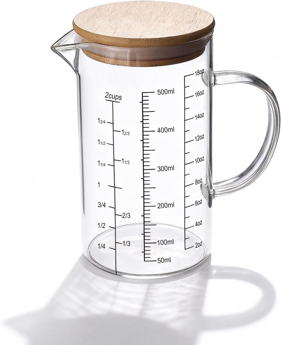 Meetkan 500 ml - Hoge borosilicaatglas - Gegradueerde markeringen - Ideaal voor laboratoria en koken - ShopVlot