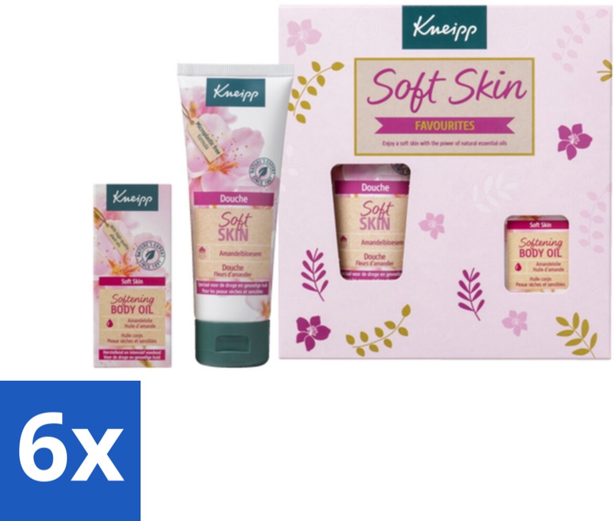 6 x Kneipp - Soft Skin Favourites Geschenkset - Amandelbloesem - Kneipp - Cadeauset - Verzorging - Amandelbloesem - Droge Huid
