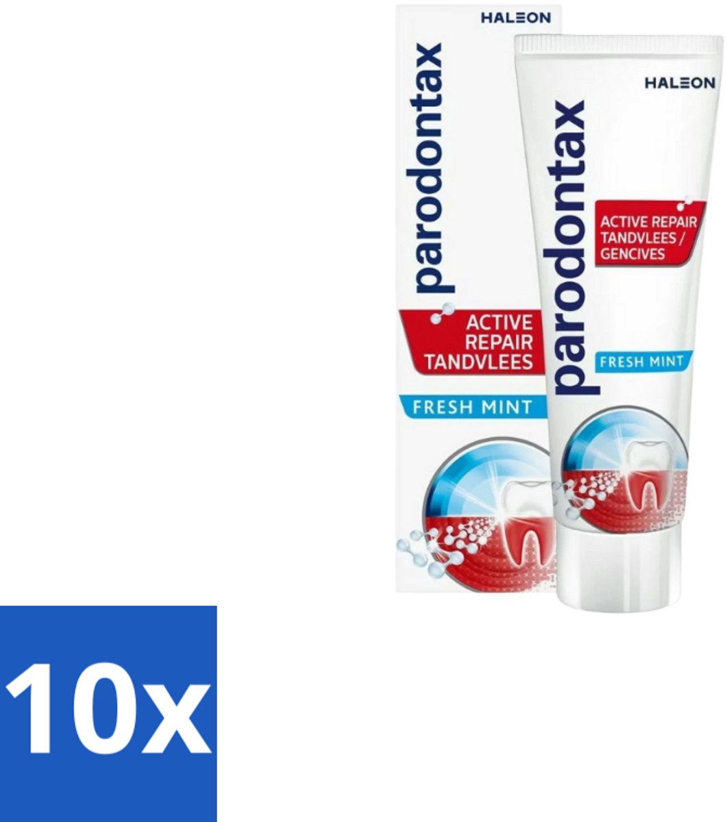 Parodontax - Tandpasta - Active Repair Tandvlees - Fresh Mint - 75 ml - Bulkverpakking - 10 stuks