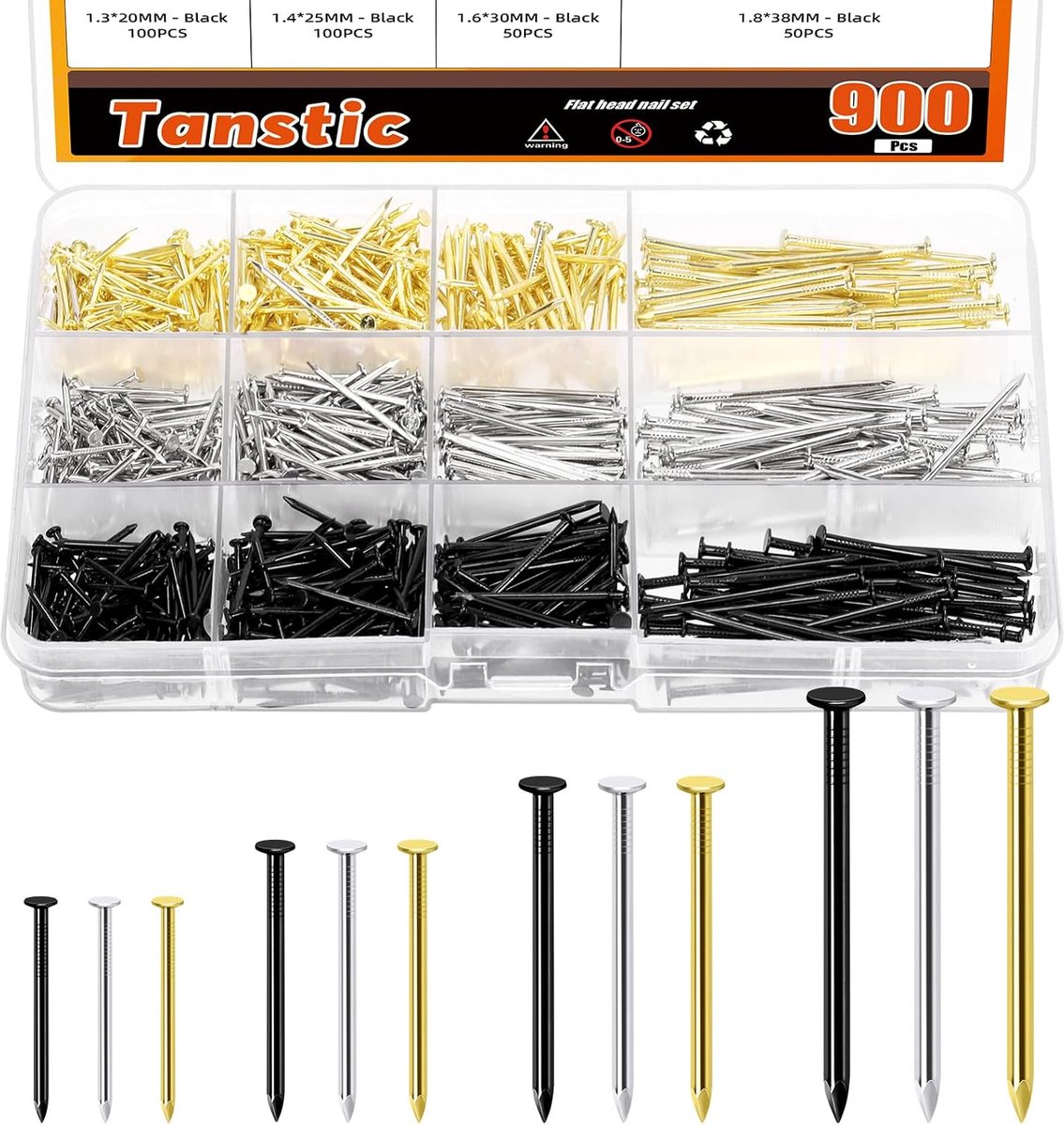 Nail Assortiment Set - Afwerkingsspijkers - Houten spijkers - Voor het ophangen van foto's - ShopVlot