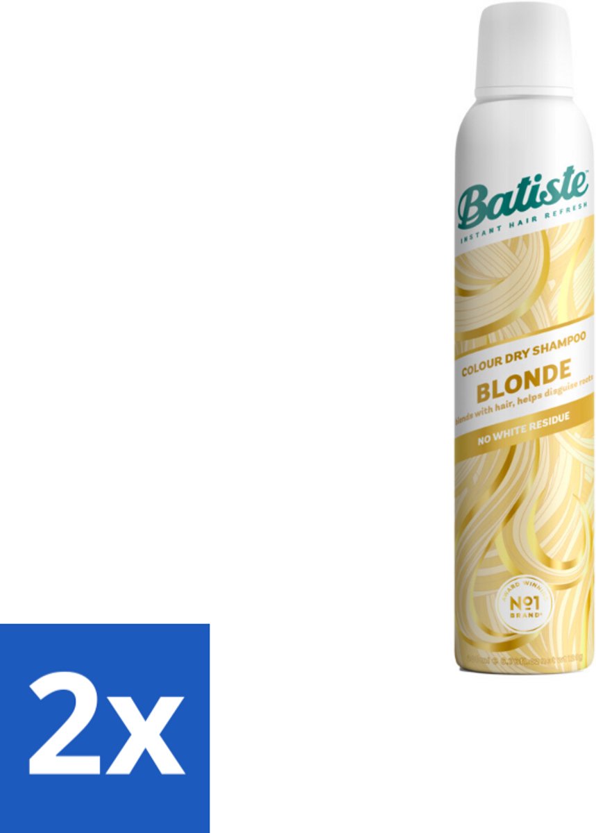 2 x Batiste - Hint of Colour Light Blond - Droogshampoo - Verfrist en Verlevendigt Lichtblond Haar - 200ml - Droogshampoo - Blond Haar - Haarverf - Haarverfrisser - Haarvolume