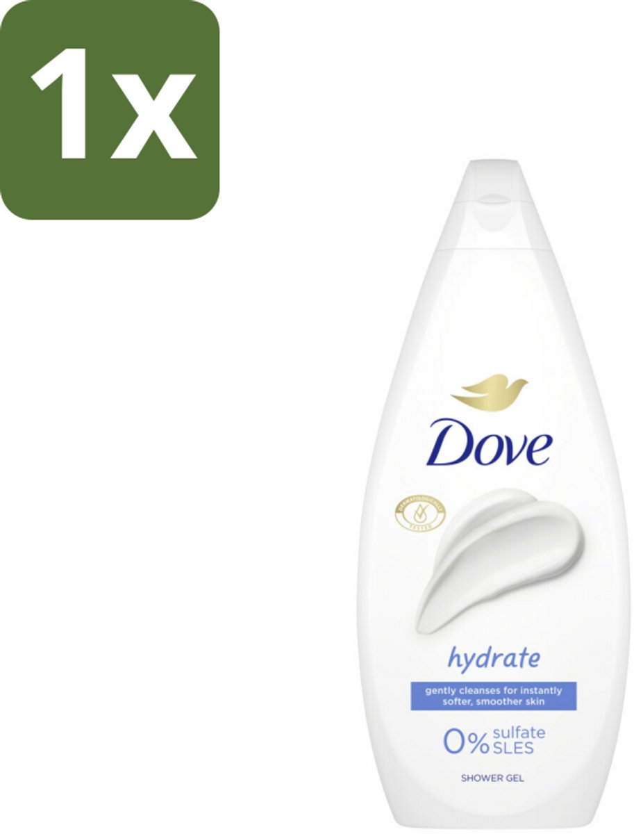 1 x Dove Douchecrème - Hydrate - 720 ml - Douchegel - Hydraterend - Droge Huid - Milde Reiniging - Microbioomvriendelijk