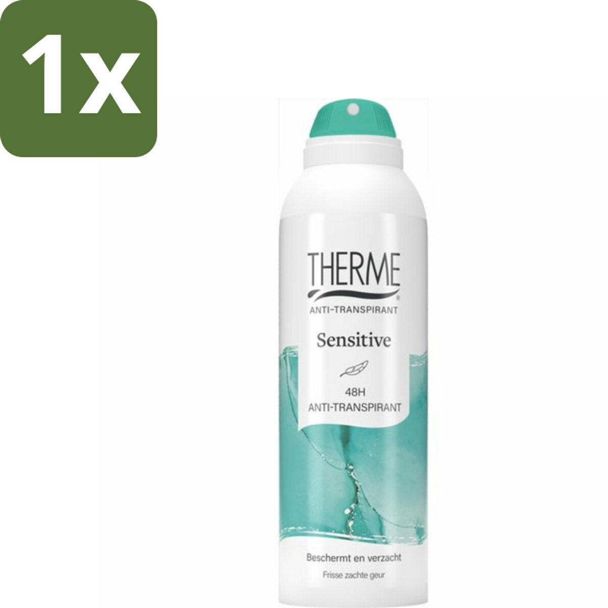1 x Therme - Sensitive Spray - Anti-transpirant - Beschermend - 125ml - Anti-transpirant Spray - Gevoelige Huid - 48 Uur Bescherming - Sheabutter - Dermatologisch Goedgekeurd