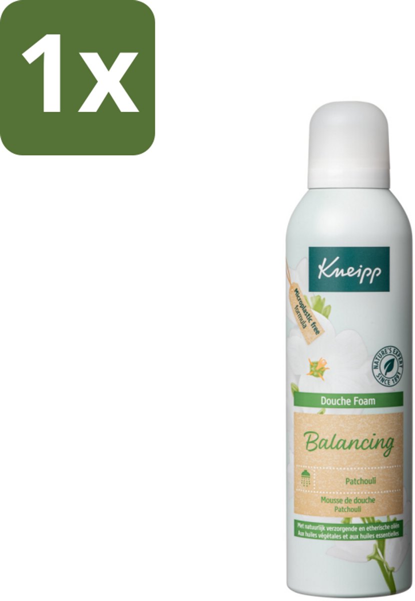 1 x Kneipp - Douche foam - Balancing - Patchouli - 200 ml - Douche Foam - Patchouli - Huid Verzorging - Ontspanning - Natuurlijke Huidverzorging