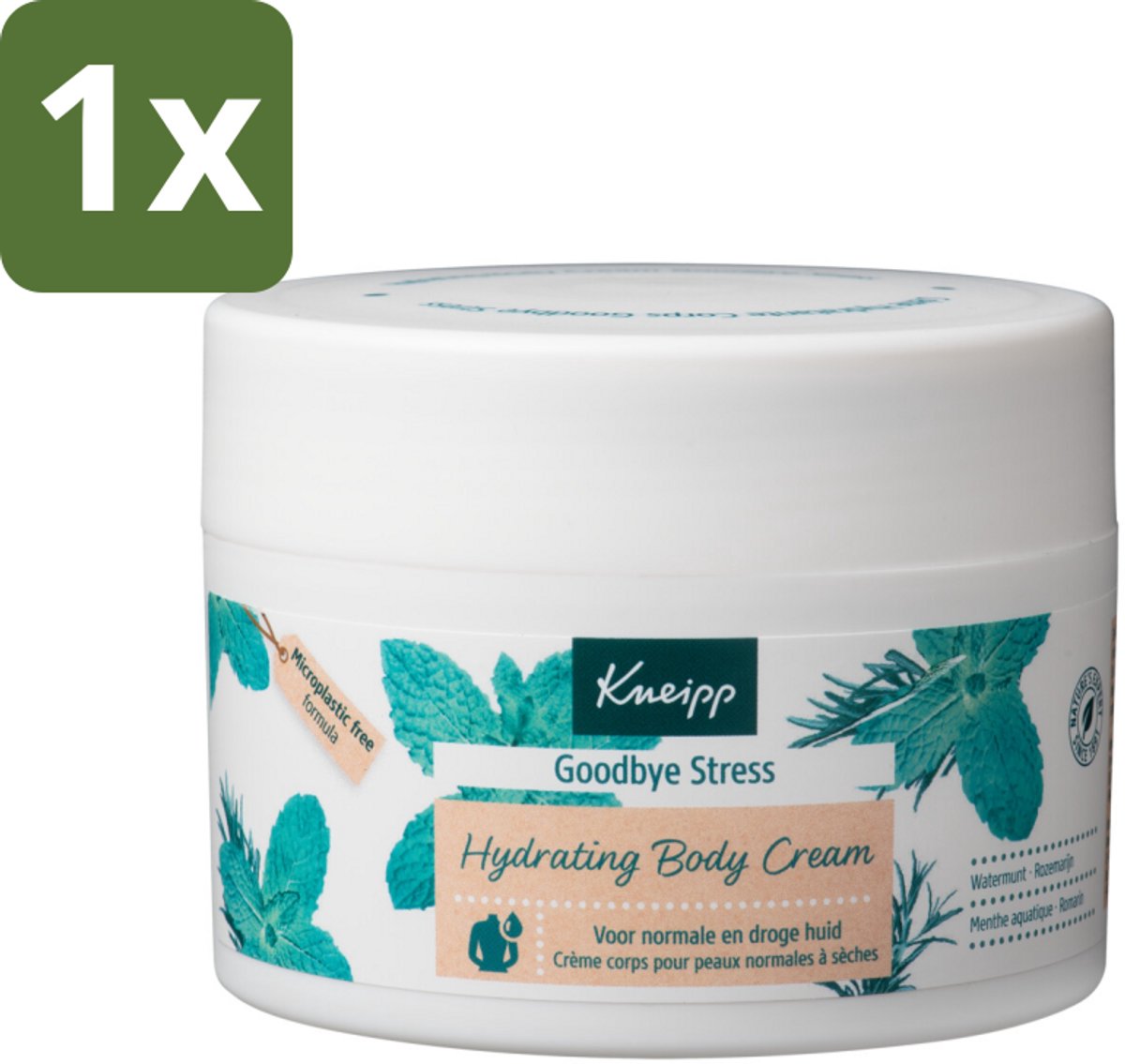 1 x Kneipp - Body crème - Goodbye Stress - Watermunt & Rozemarijn - 200 ml - Stressvermindering - Huidverzorging - Aromatherapie - Watermunt - Rozemarijn