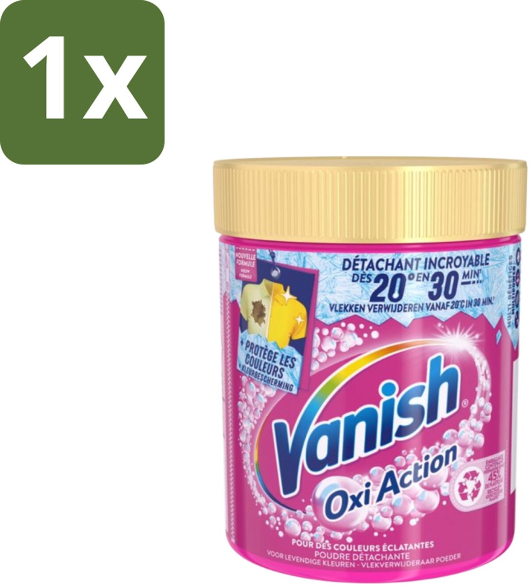 1 x Vanish - Vlekverwijderaar - Oxi Action Wasbooster Poeder - Voor Gekleurde Was - 470 g - Vlekkenverwijderaar - Gekleurde Was - Wasbooster - Vlekken Op Kleding - Wasmiddel
