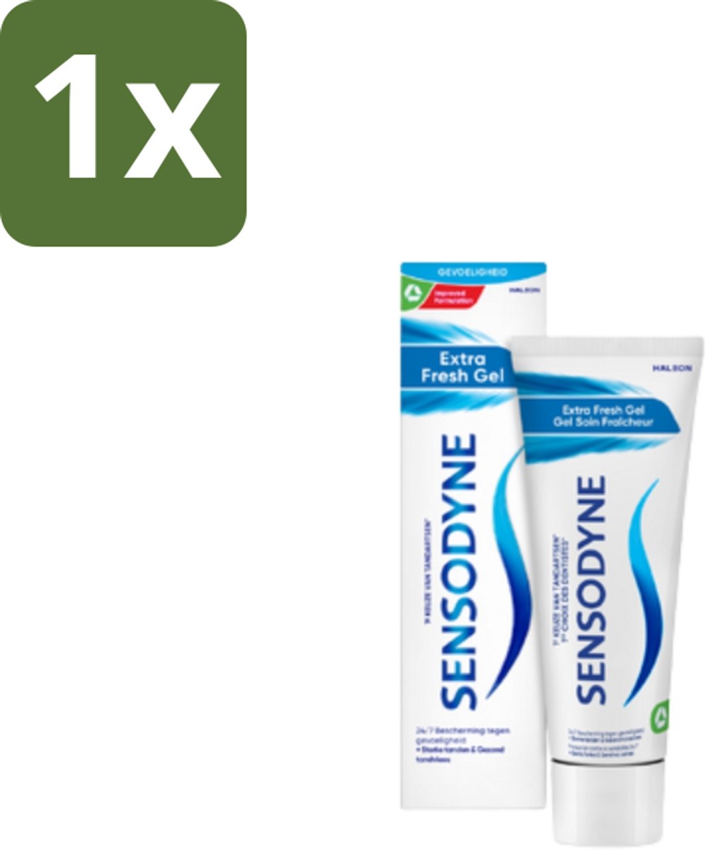 1 x Sensodyne - Tandpasta - Extra Fresh Gel - Verfrissend - 75 ml - Gevoelige Tanden - Frisse Mond - Tandpasta - Fluoride - Tandglazuur