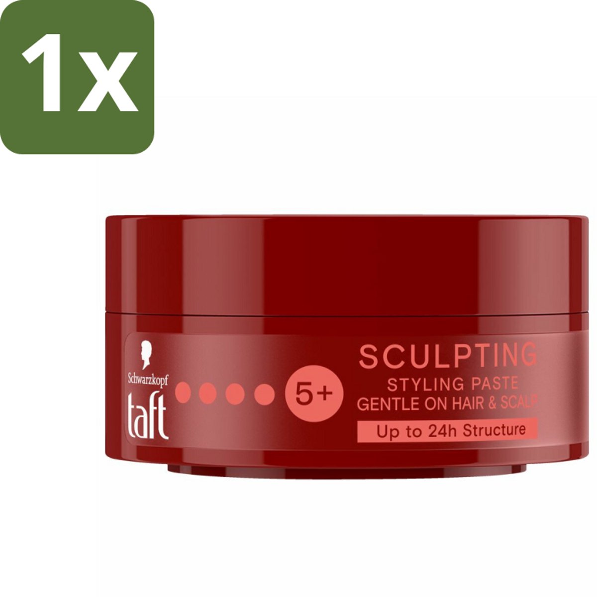 1 x Taft - Sculpting Styling Paste - Hold 5+ - Flexibele styling - 75 ml - Flexibele Styling - Styling Paste - Matte Finish - Vegan Styling - Haarspray