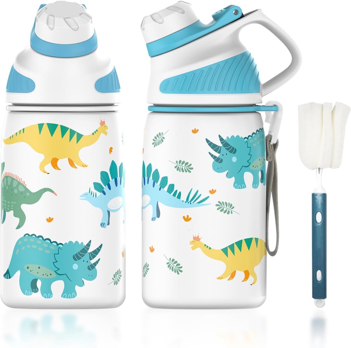 Drinkfles kinderen 400 ml - roestvrij staal - magnetisch deksel - lekvrij voor school - ShopVlot
