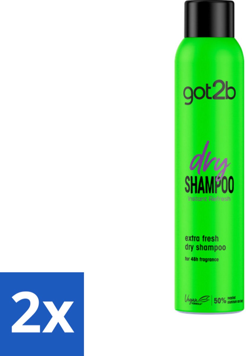 2 x Got2B - Droogshampoo - Extra Fresh - 200 ml - Droog Haar - Fris Haar - Droogshampoo - Haarkleur - Haargeur