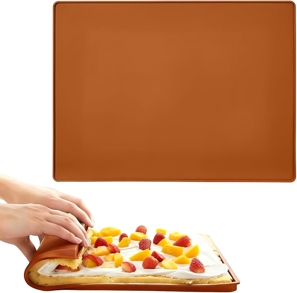 Silicone Mat with Rim, Silicone Baking Mat with Rim, Anti-Overflow 40 x 30 cm, Durable -30 °C to 230 °C, for Oven - ShopVlot