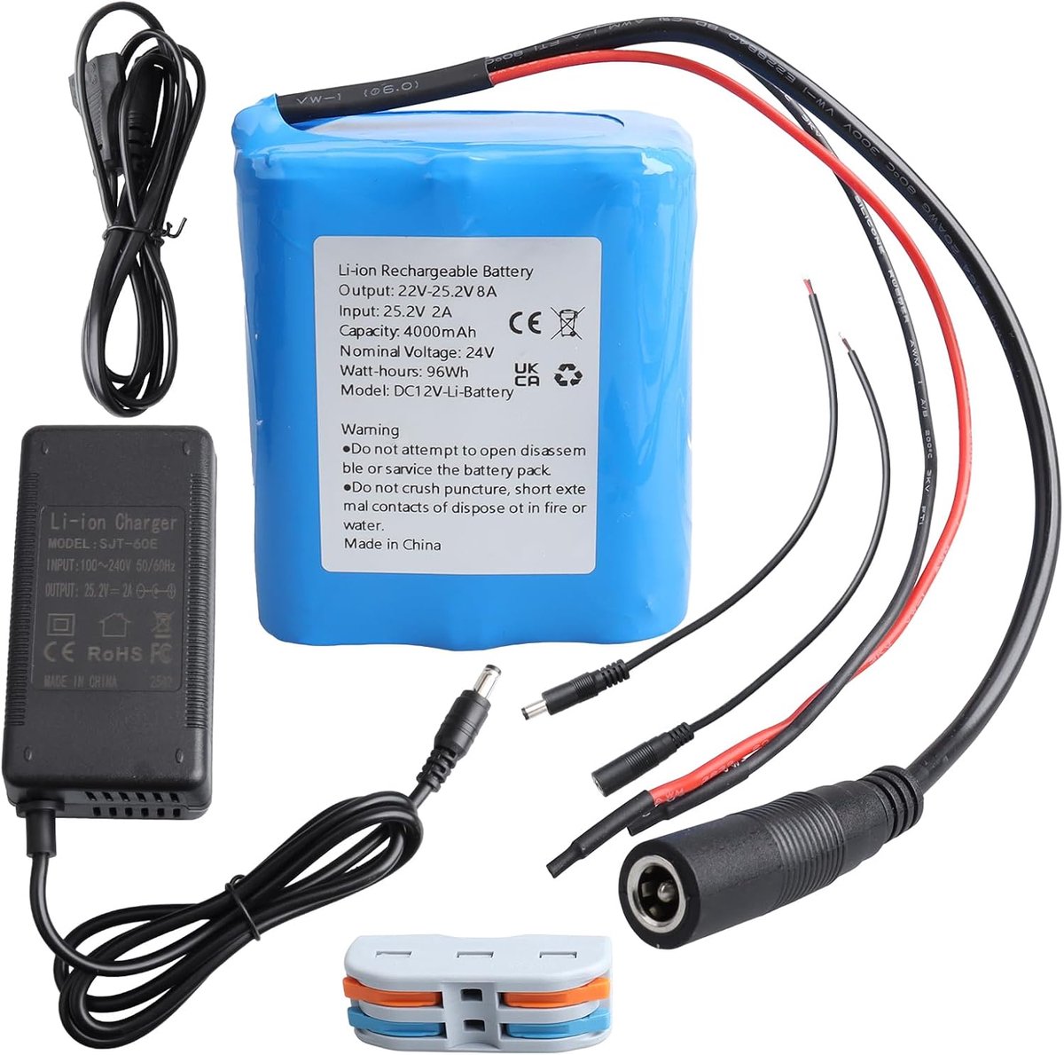24 V batterij 4000 mAh - lithium-ion - inclusief oplader - ideaal voor DIY projecten - ShopVlot
