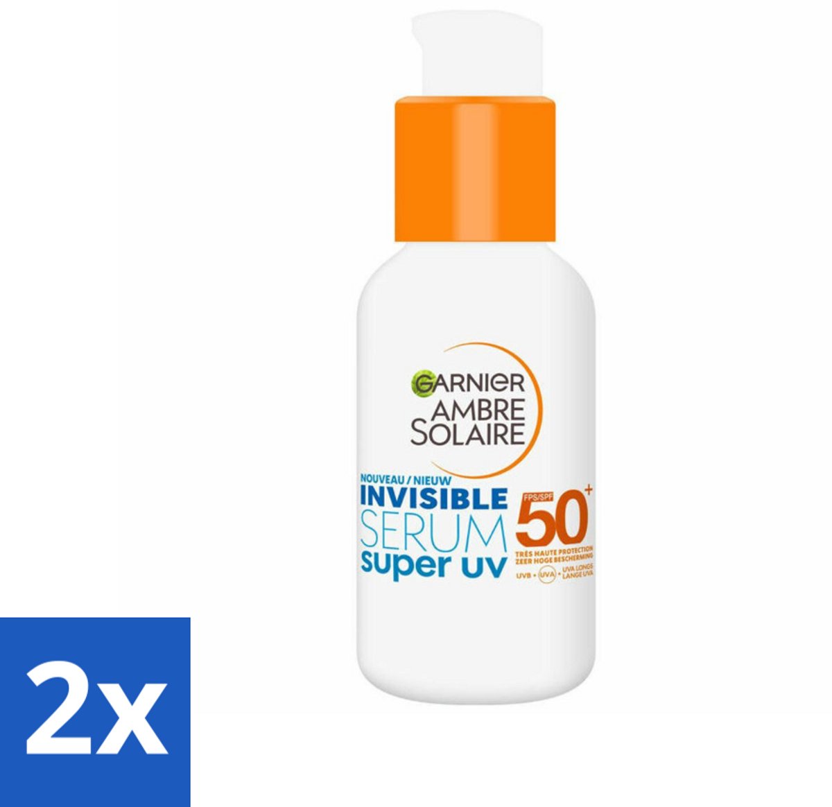 Garnier - Ambre Solaire - Zonnebrandserum - Super UV - Invisible - SPF 50+ - 30 ml - Voordeelverpakking - 2 stuks