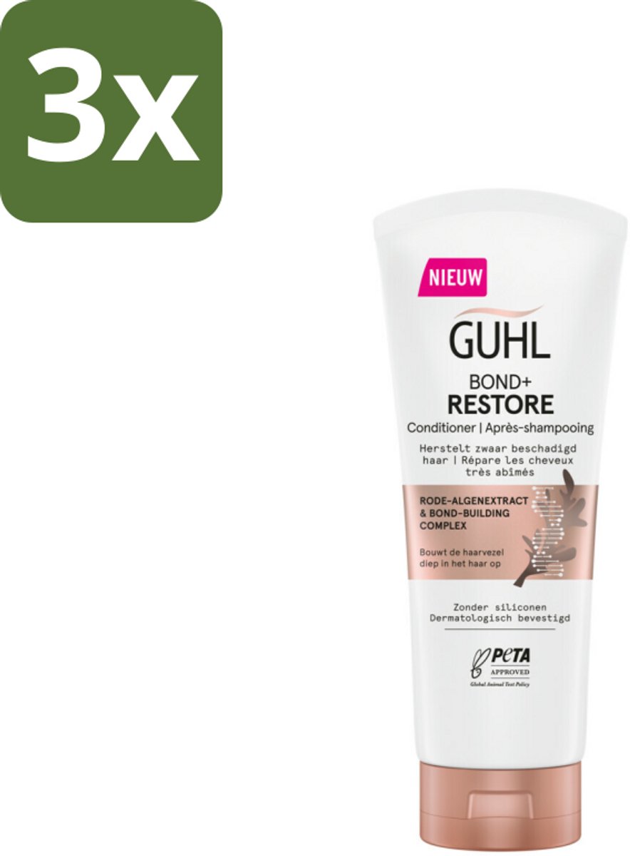 Guhl - Conditioner - Bond+ Restore - 200 ml - Bulkverpakking - 3 stuks