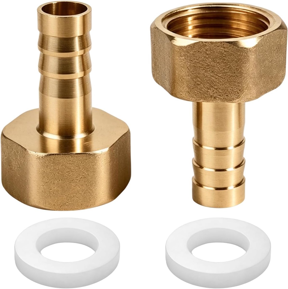 Messing slangtuit, 1/2 inch binnendraad x 10 mm, slangaansluiting 1/2 inch messing, slangaansluiting voor water, gas - ShopVlot