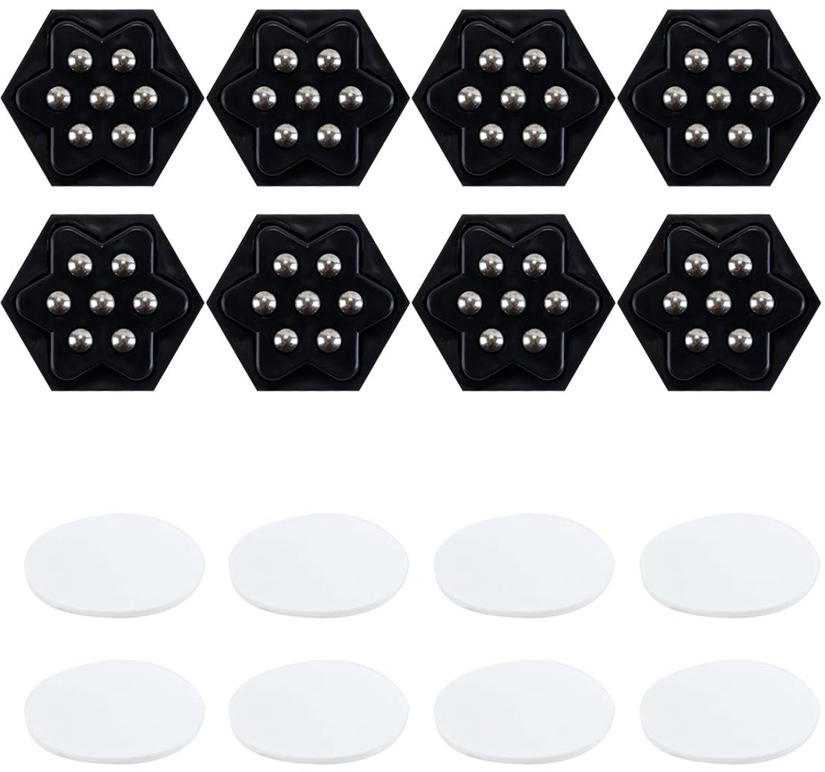 Mini meubelwielen 8 stuks - zelfklevende casters - zwart - gemakkelijk te verplaatsen - ShopVlot