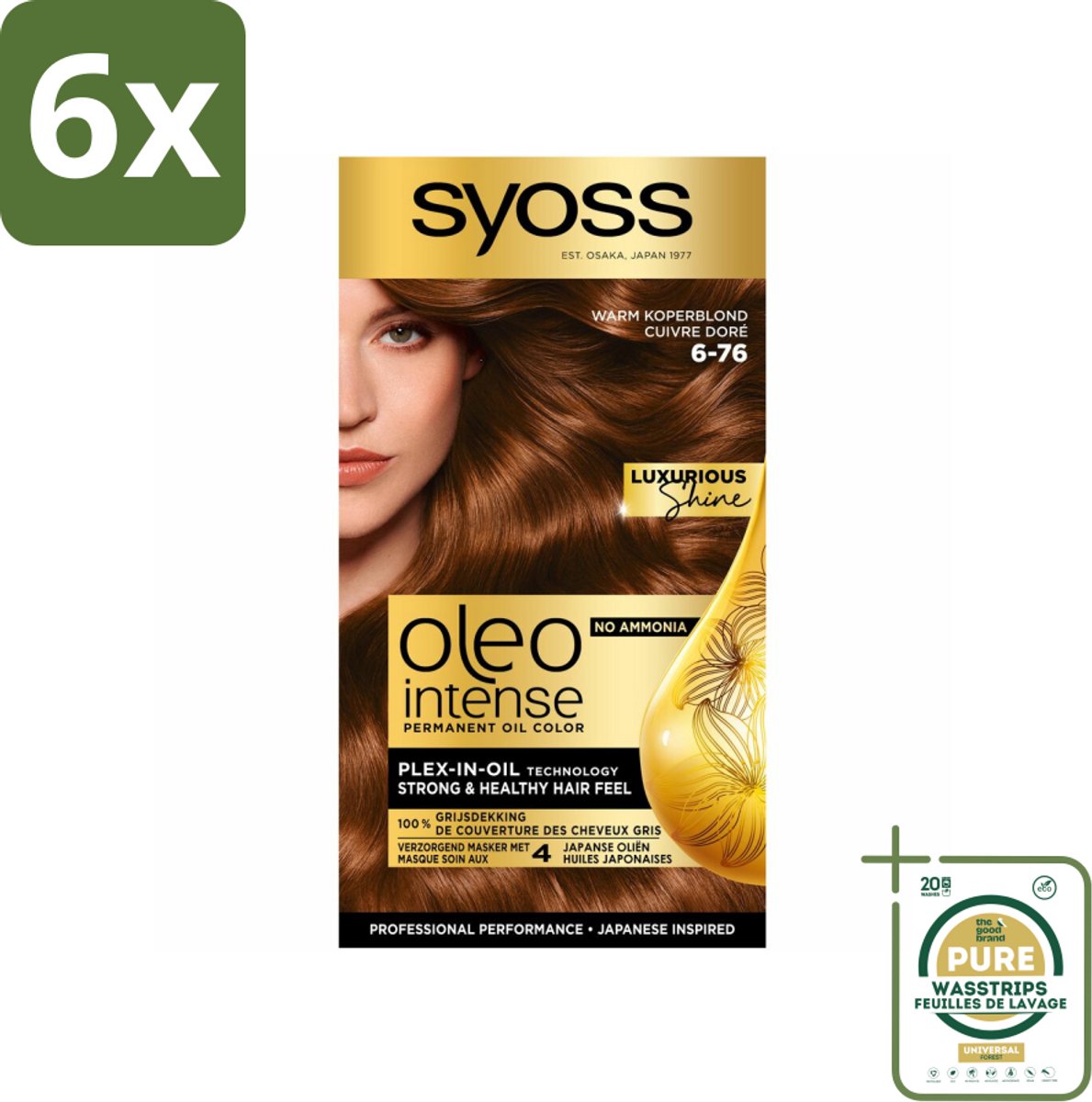 Syoss Oleo Intense - Haarverf - 6-76 - Warm Koperblond - 115ml x 6
