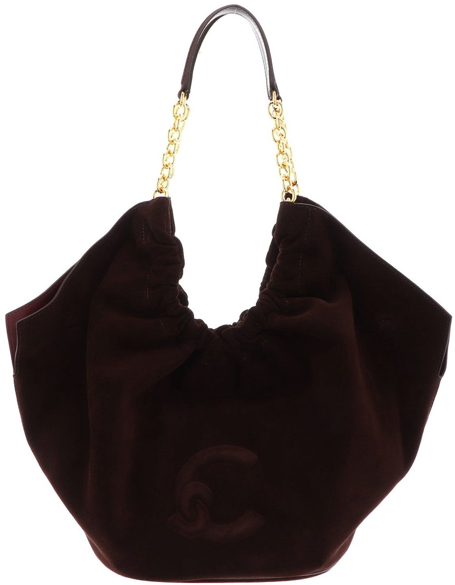 COCCINELLE Leren schoudertas handtas Smash Suede Bim Shoulder Bag Brunette / Brunet donkerbruin