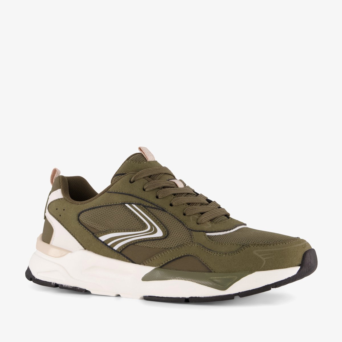 Blue Box heren sneakers groen - Maat 46 - Uitneembare zool