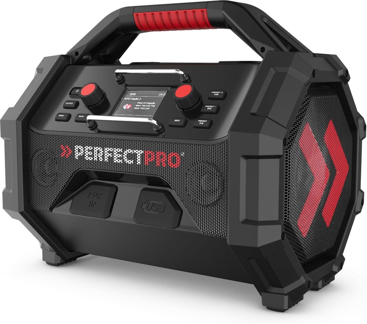 Draagbare werkplaats radio - DAB+, FM en Bluetooth - Surround geluid - Ideaal voor op de bouw - ShopVlot