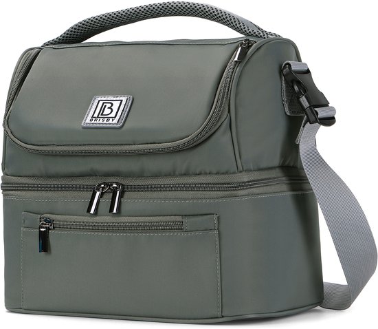Brisby Koeltas 11 Liter - Lunchtas - Kolftas - Inclusief 2 Koelelementen - Dubbel Compartiment - 4-Laags Geïsoleerd - Waterafstotend - Misty Green van Brisby — afbeelding 4