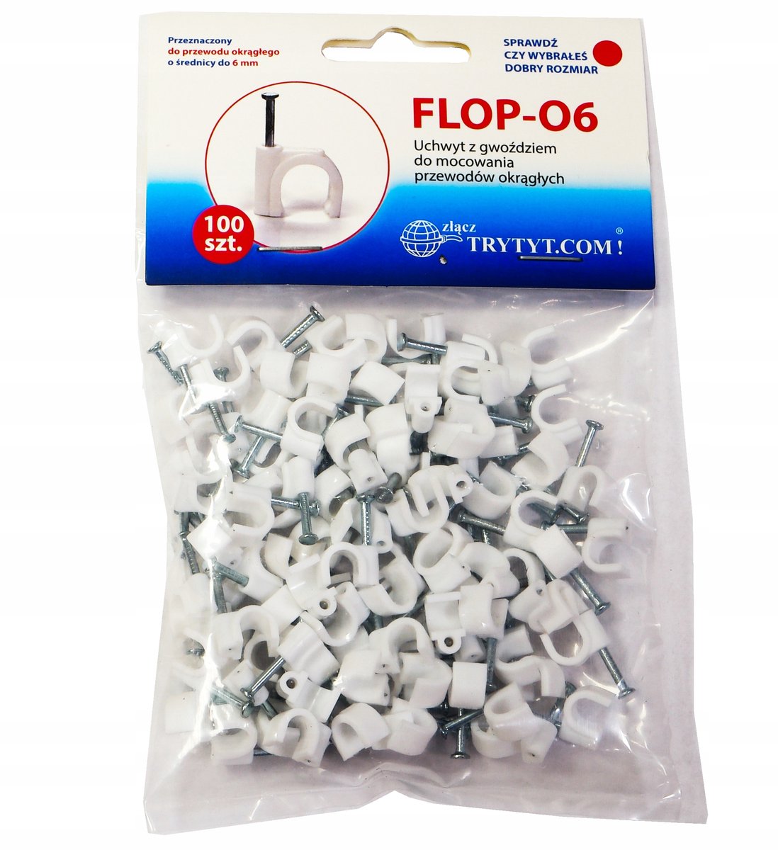 FLOP O Kabelklemmen Rond 6mm - 100 Stuks