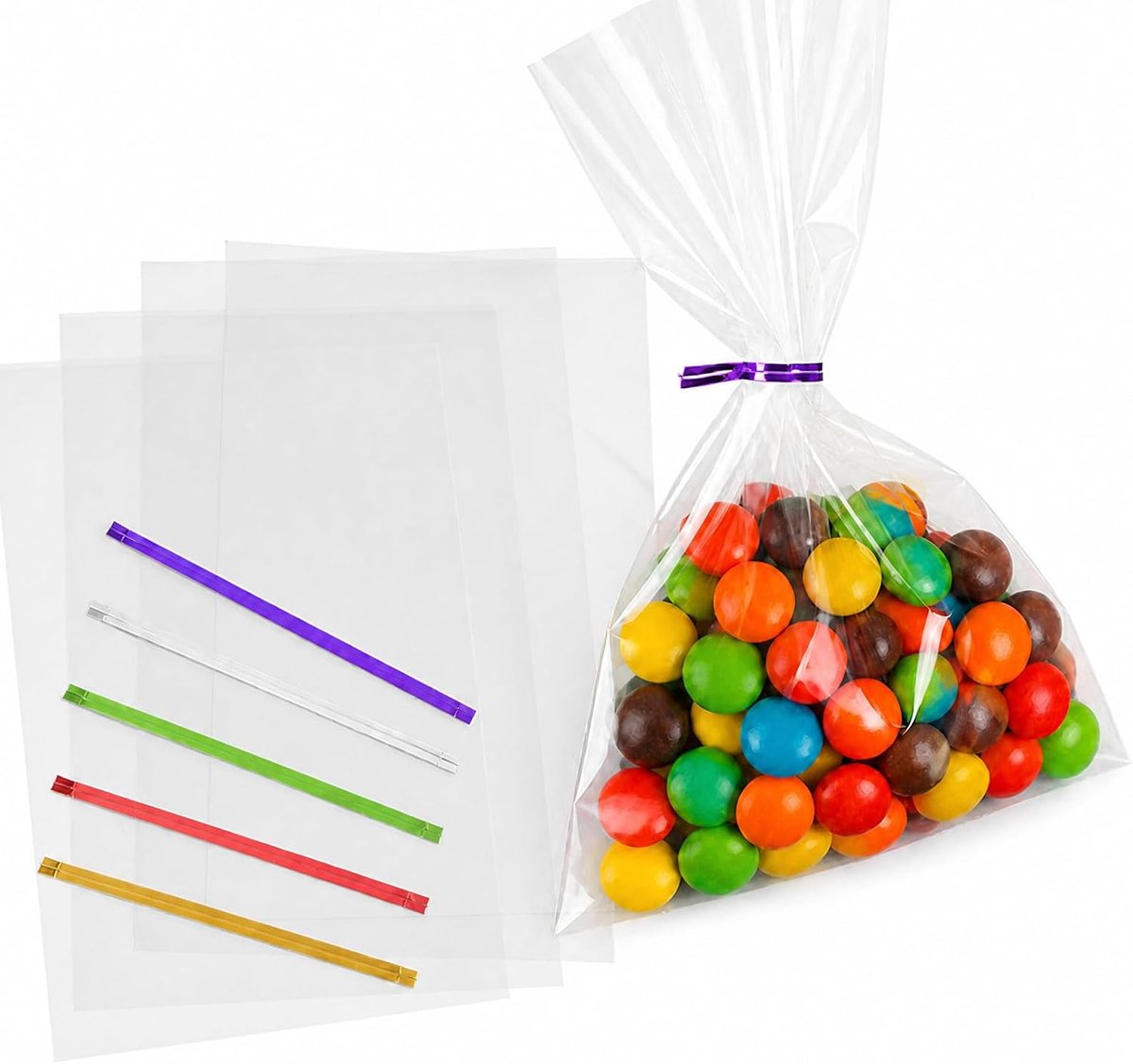100 stuks cellofaanzakjes, transparant, 20 x 30 cm, OPP-materiaal, doorzichtige zakken - ShopVlot
