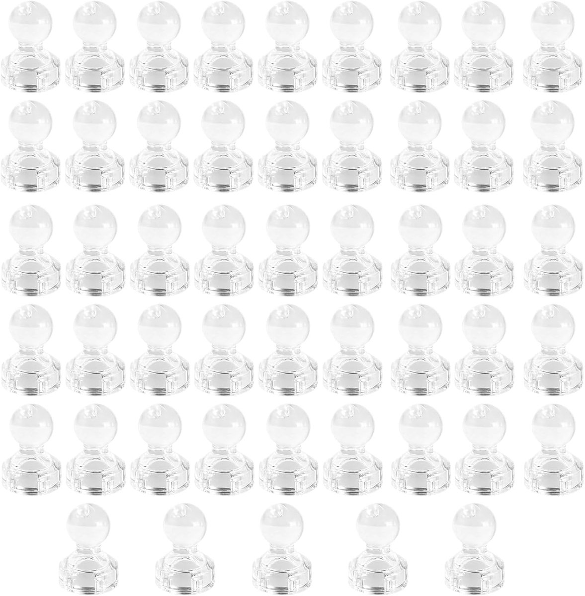 Set van 50 Magneten 11 x 17 mm - Transparante Neodymium Magneten - Sterke hechting - Ideaal voor whiteboard en koelkast - ShopVlot