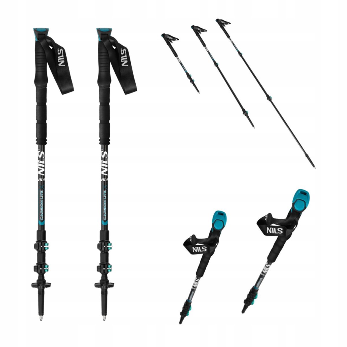 Nils TK8607 Carbon Trekkingstokken - Verstelbaar & Lichtgewicht