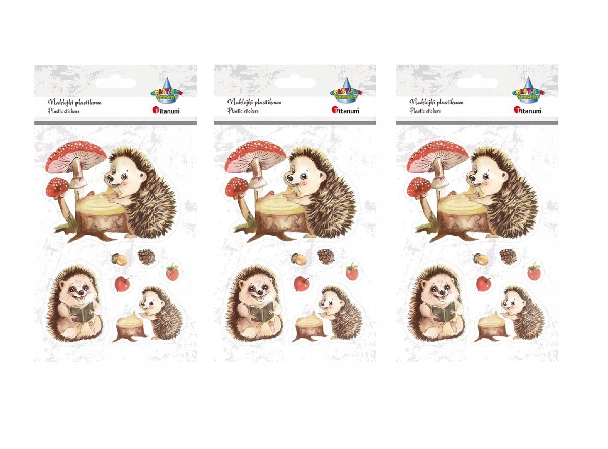 Zelfklevende Herfst Egel & Paddenstoel Stickers - Set van 3